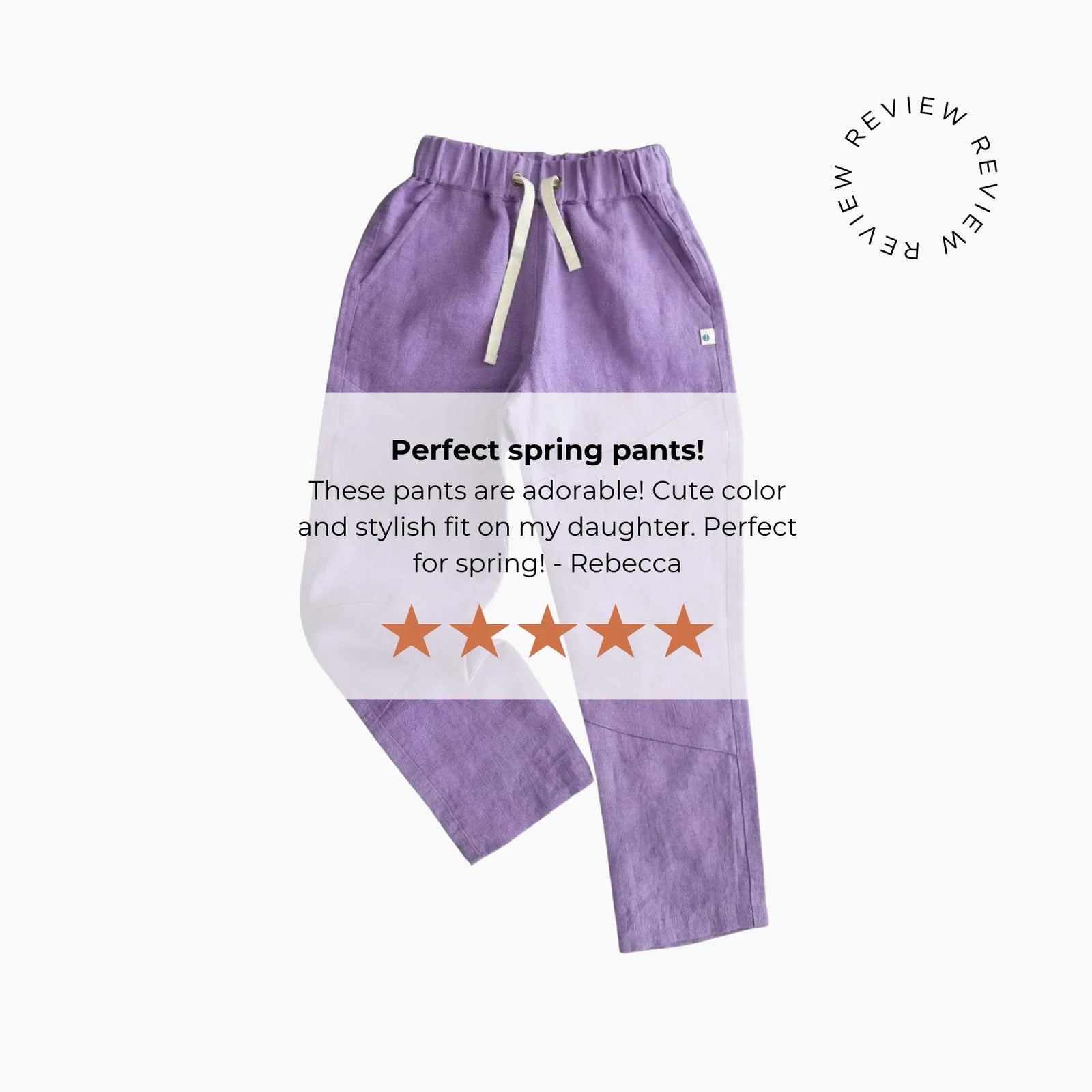 Ash Linen Pants - Lilac