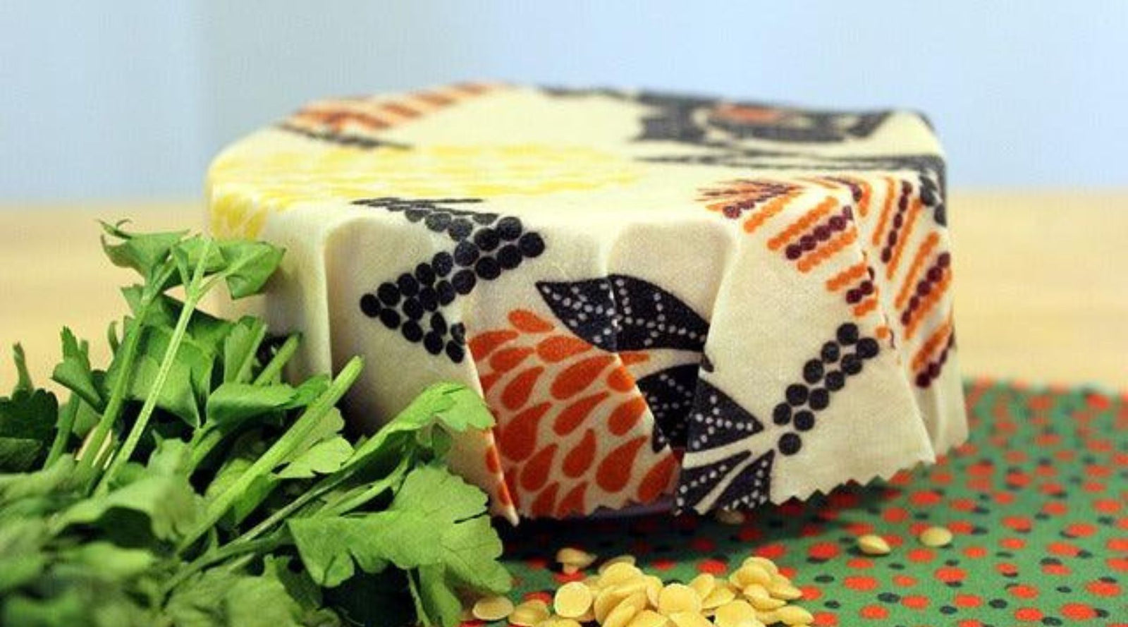 beeswax wrap on a table