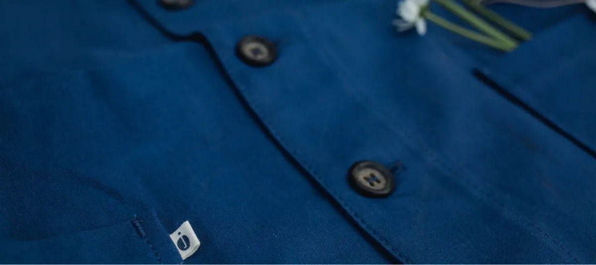 Cropped photo of a blue polo shirt