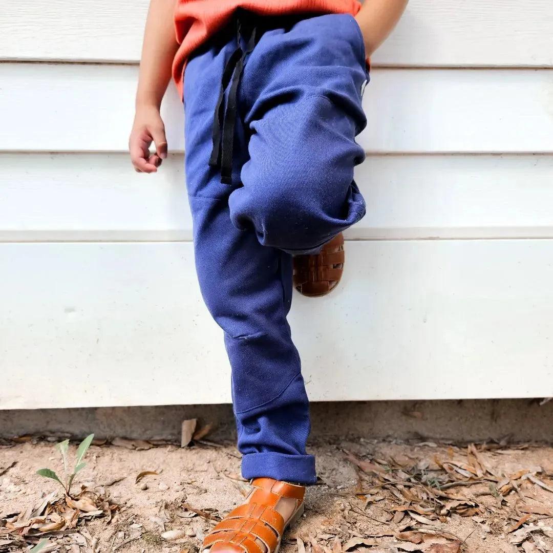 Organic kids pants Reinforced Knee Navy Twill Jackalo