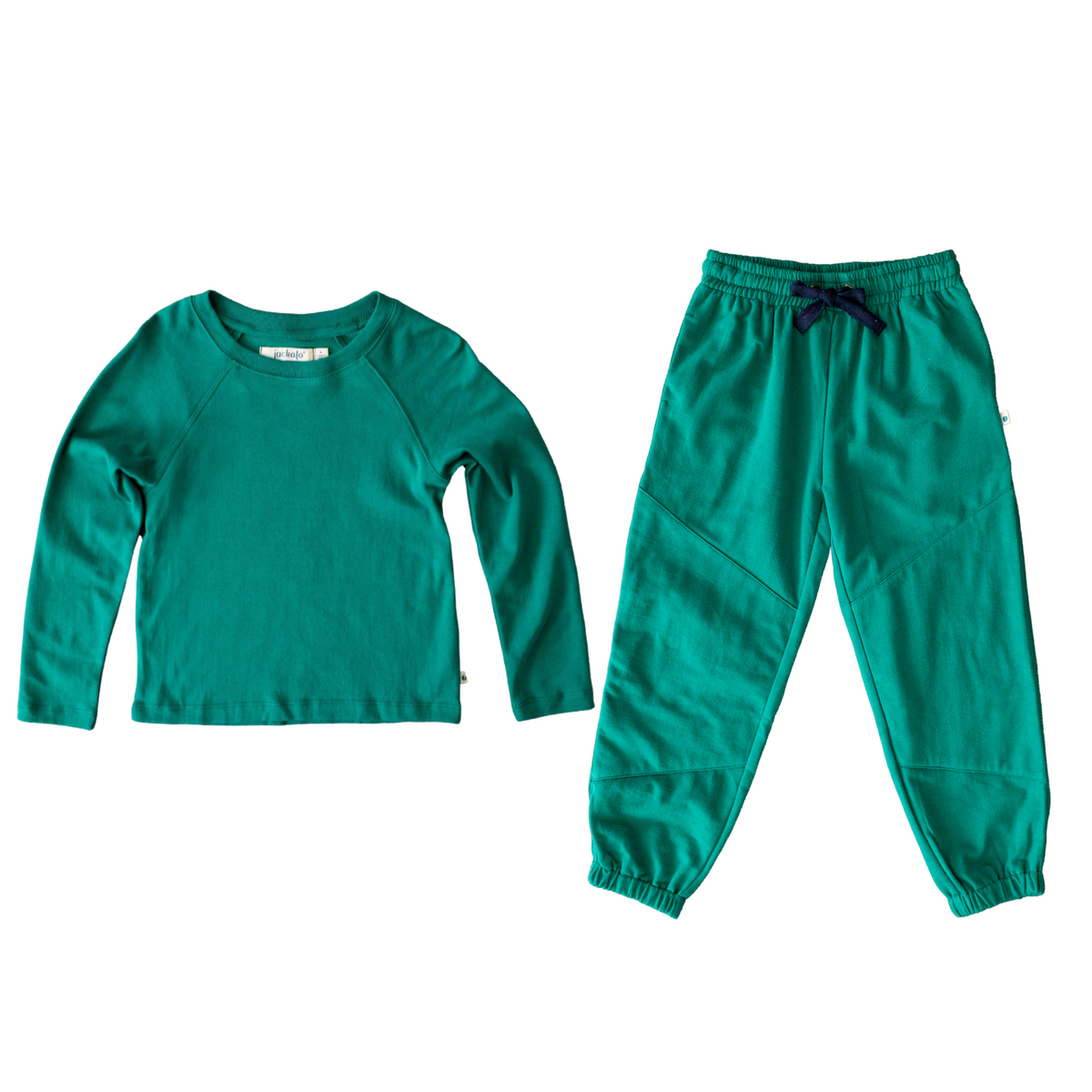 River Long Sleeve T-shirt &amp; James Sweat Set in Hunter Green