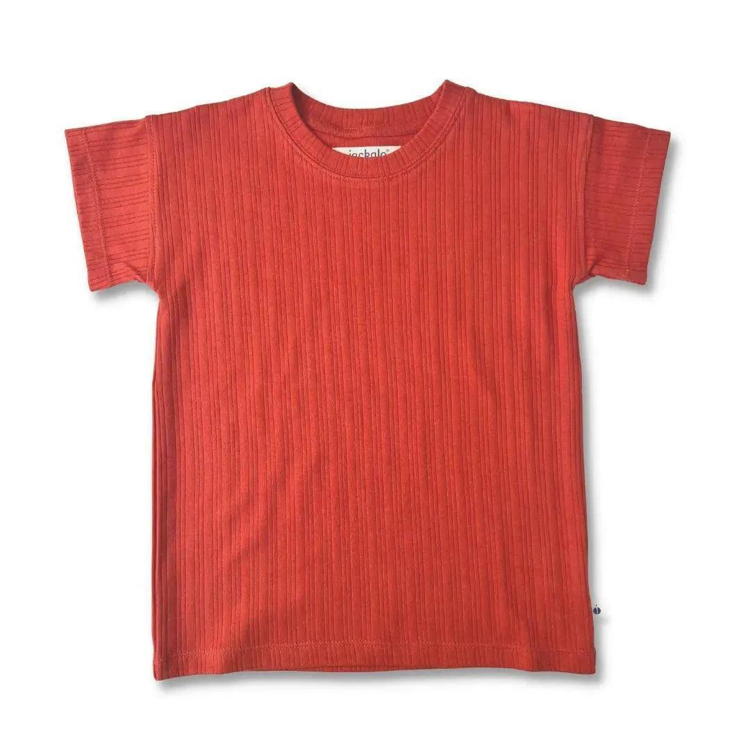 Brooklyn T-Shirt - Ribbed Persimmon - Sample Size M - Jackalo