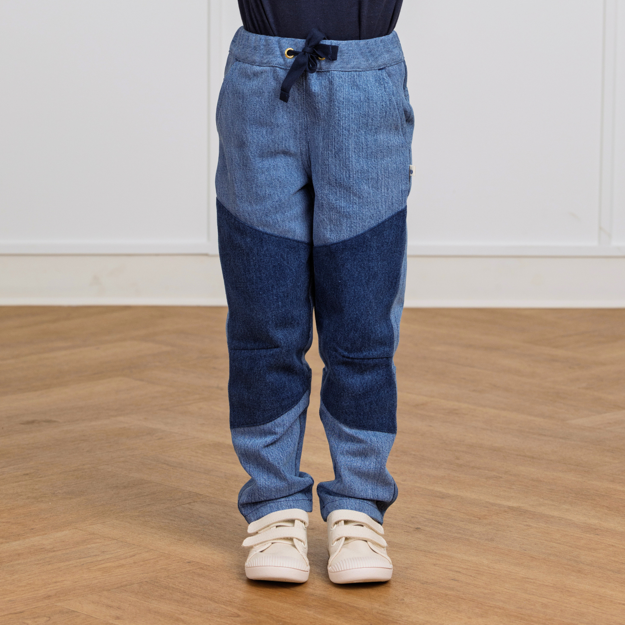 Kids' Denim Jogger in Post-Consumer Denim | Reinforced Knee | Jackalo