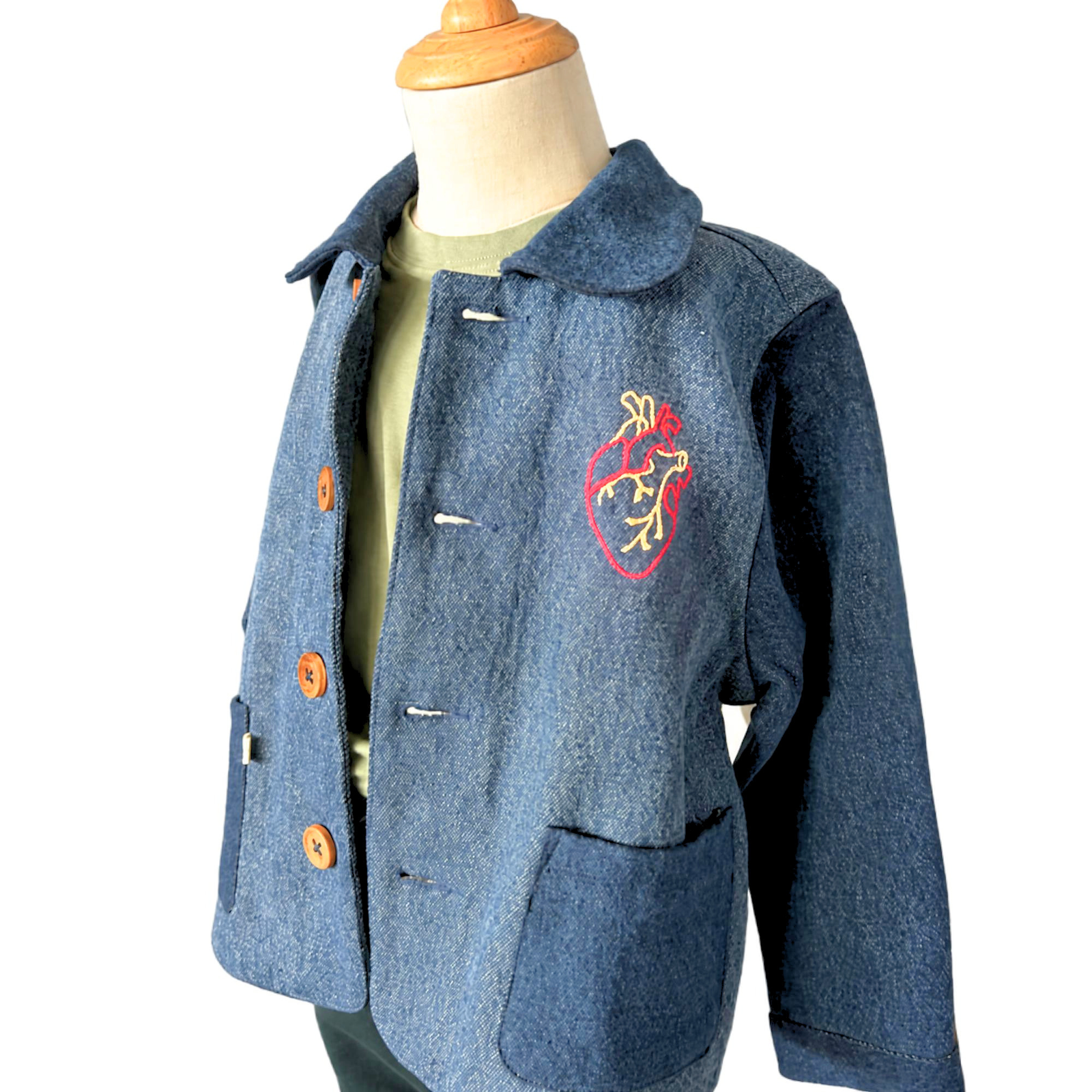 Broken In Billie Jacket - Heart Chainstitch