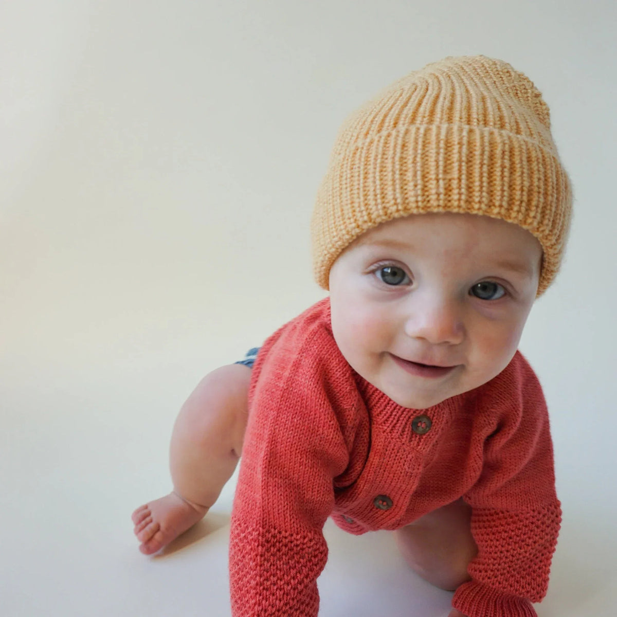 Pre-Loved Wool/Baby Alpaca Blend Knit Beanie Hat - Size 0-12m ♻️
