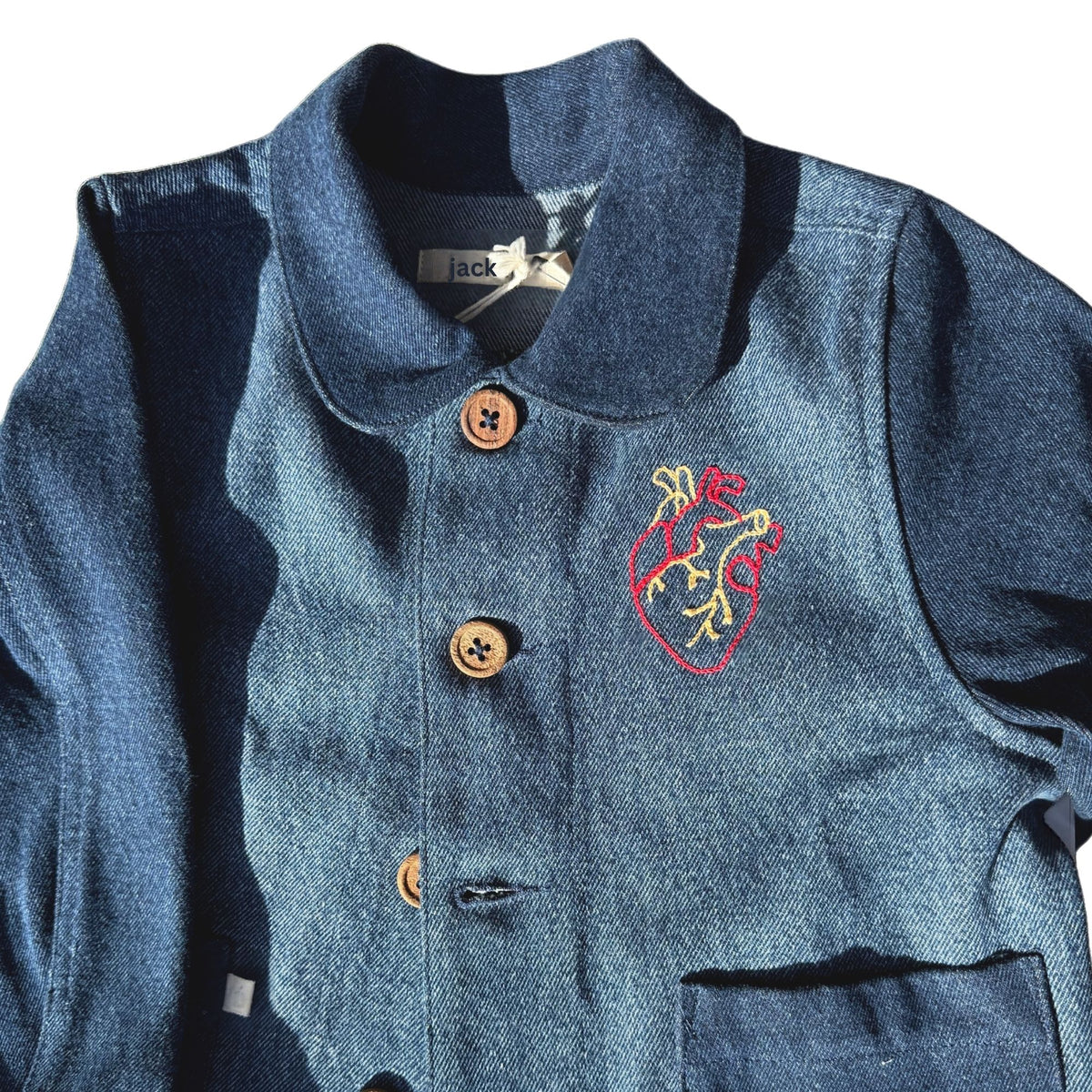Broken In Billie Jacket - Heart Chainstitch