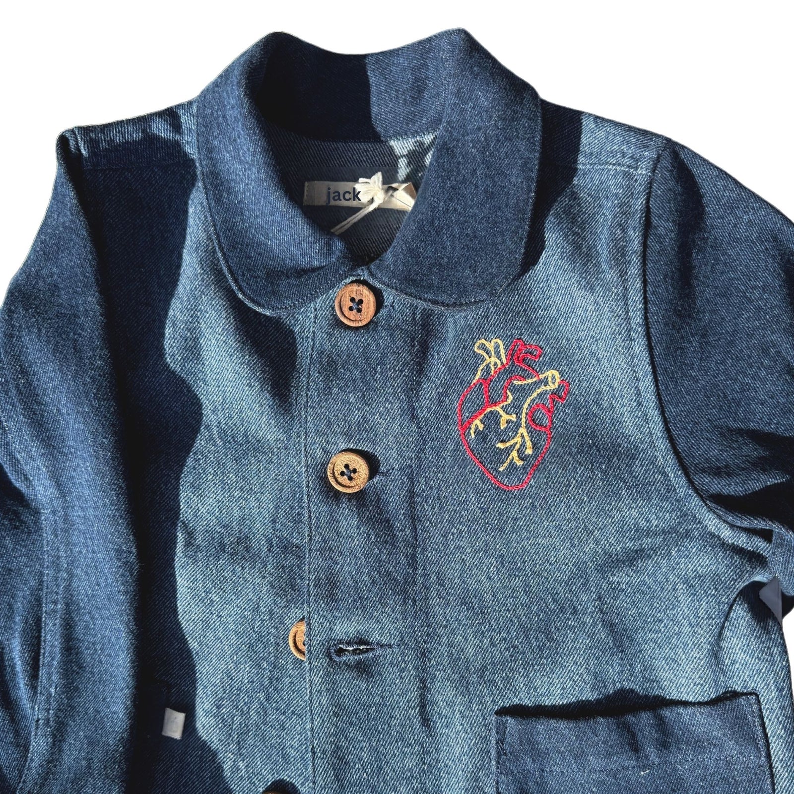 Broken In Billie Jacket - Heart Chainstitch