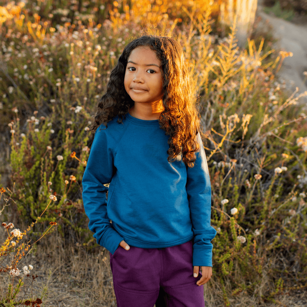 Stevie Raglan Sweatshirt - Peacock Blue