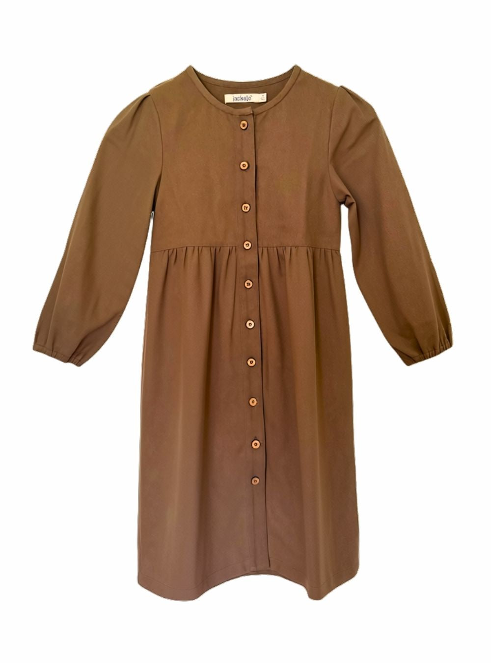 Long-Sleeved Jo Dress - Hot Cocoa - Sample Size 8