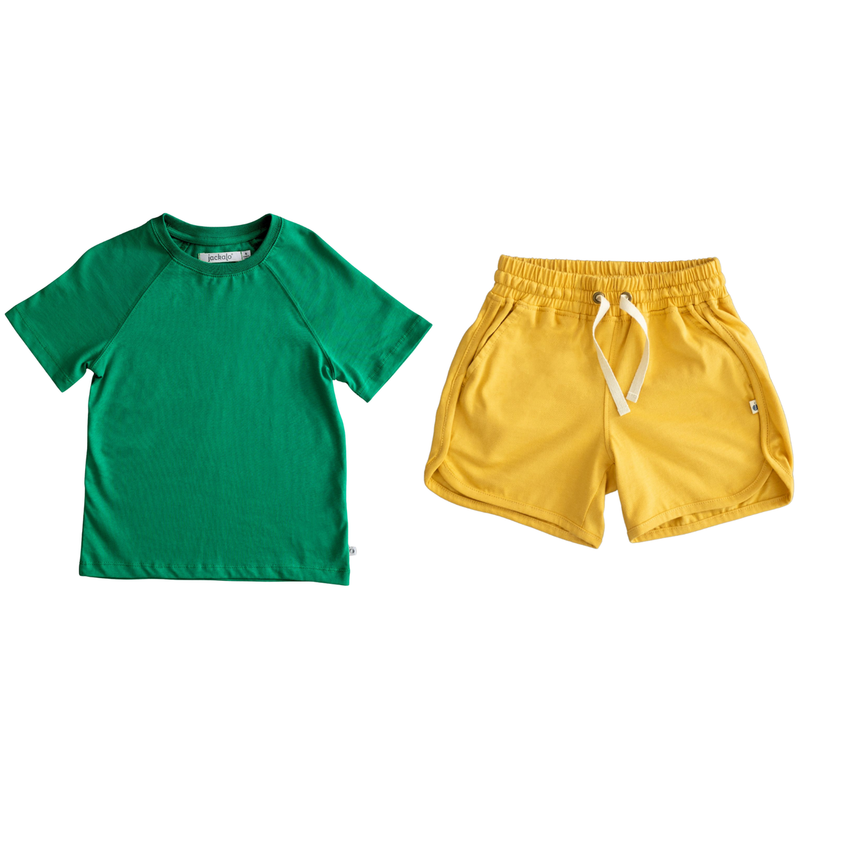 Frankie T-shirt &amp; Ollie Short Set in Parakeet &amp; Ochre