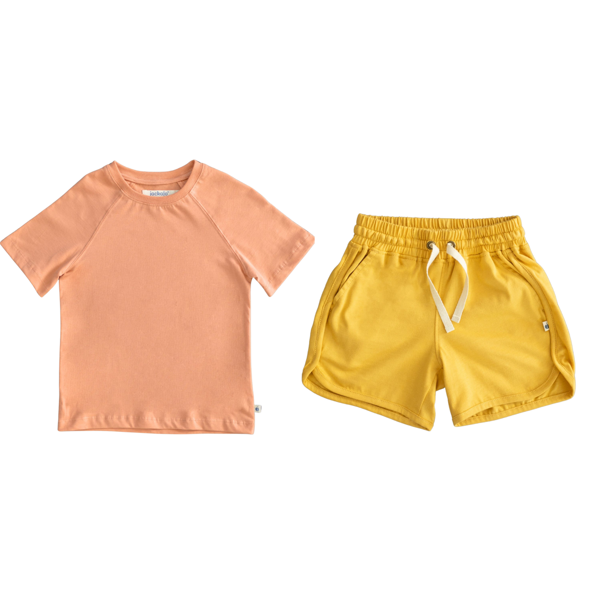 Frankie T-shirt &amp; Ollie Short Set in Sherbet &amp; Ochre