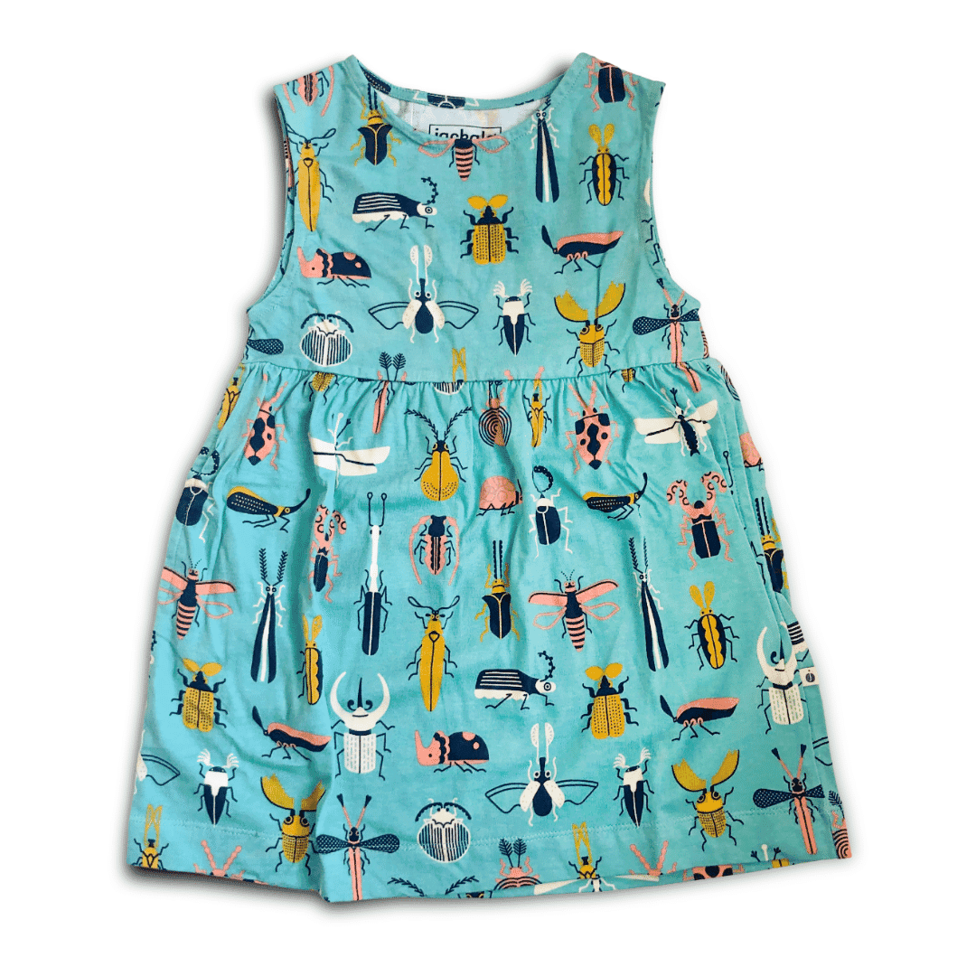 Organic cotton kids dress | Bug Print | Jackalo