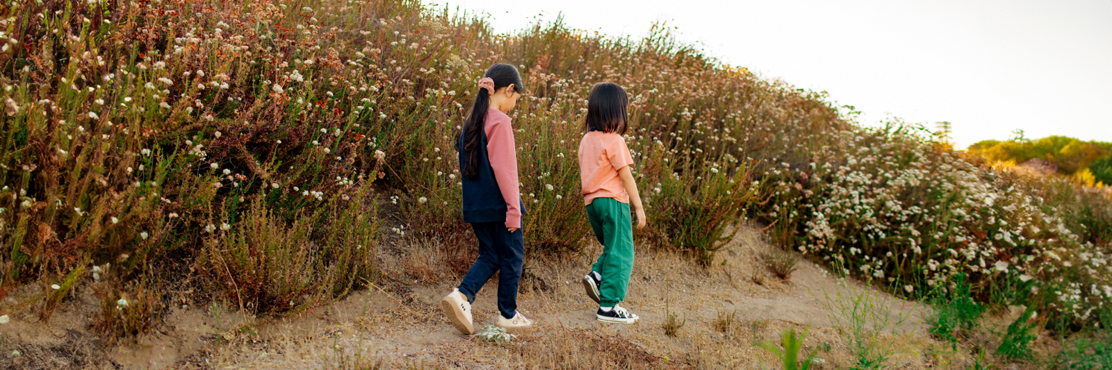two kids walking