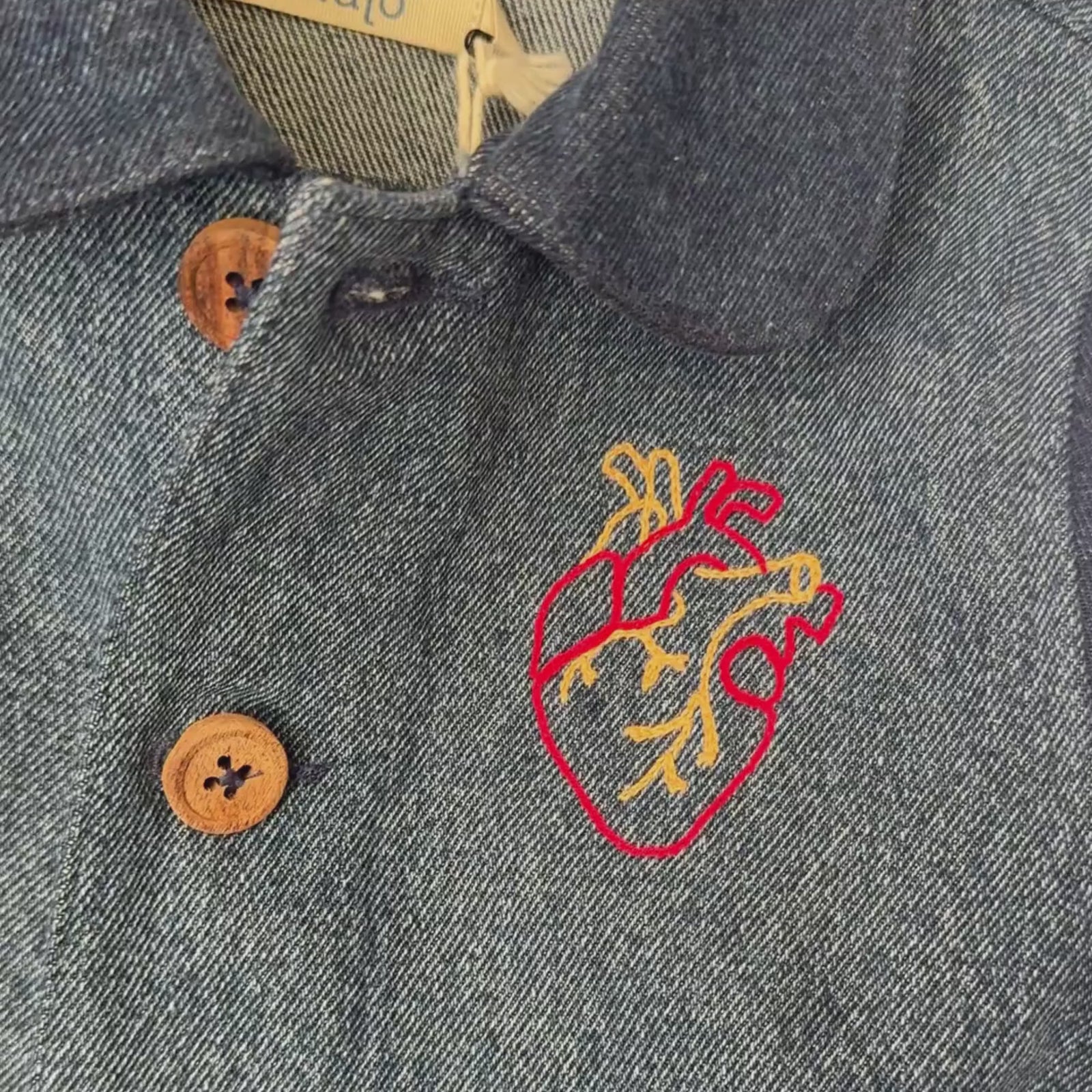 Broken In Billie Jacket - Heart Chainstitch
