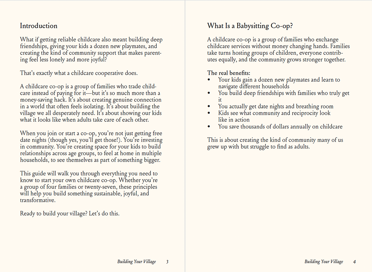 Babysitting Co-op Booklet